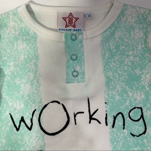 Rockin’ Baby NWOT’s One Piece Snap ‘Working On My Roar’ Graphics Size 0-3 Months - Picture 3 of 7